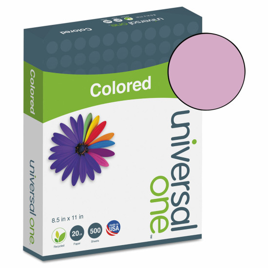 UNIVERSAL Colored Paper 20lb 8-1/2 x 11 Orchid 500 Sheets/Ream 11212
