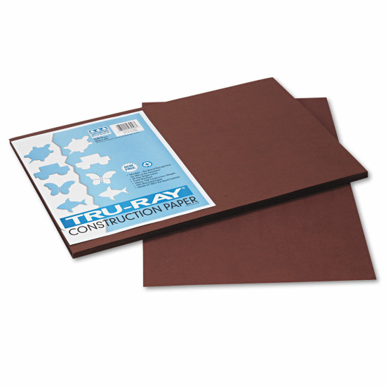 Pacon Tru-Ray 12" x 18" Construction Paper Dark Brown 50 Sheets (P103056)