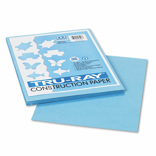 Pacon Tru-Ray 9" x 12" Construction Paper Sky Blue 50 Sheets (P103016)