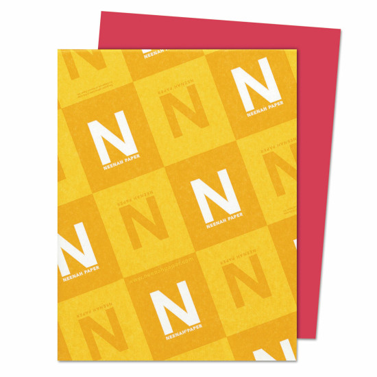 Neenah Paper Astrobrights Colored Card Stock 65 lb. 8-1/2 x 11 Re-Entry Red 250