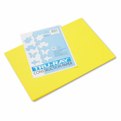 Pacon Tru-Ray 12" x 18" Construction Paper Yellow 50 Sheets (P103036)