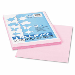 Pacon Tru-Ray 9" x 12" Construction Paper Pink 50 Sheets (P103012)