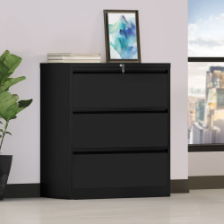 TAUS Metal Lateral File Cabinet 3 Drawer Steel Storage Filling Cabinets Office