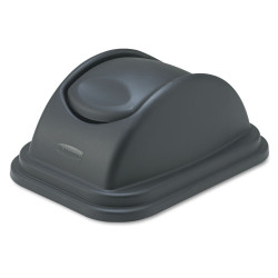 Rubbermaid Commercial Rectangular Free-Swinging Plastic Lids Black 306700BK