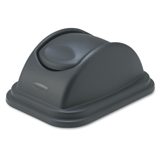 Rubbermaid Commercial Rectangular Free-Swinging Plastic Lids Black 306700BK
