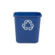 Rubbermaid Commercial Products Plastic Container 7 Gal. Blue (FG295673BLUE)