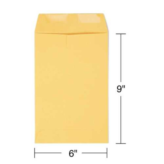 tions Gummed Kraft Catalog Envelopes 9" x 6" Brown 500/Box