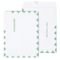 tions First Class Catalog Envelopes 9"L x 12"H White and Green