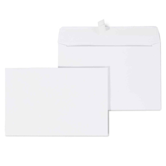 tions Wove Side-Opening EasyClose Booklet Envelopes 6" x 9" White