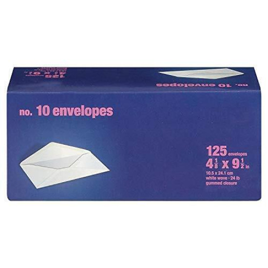 tions Gummed White Wove #10 Std Business Envelopes 4 1/8"x9.5"