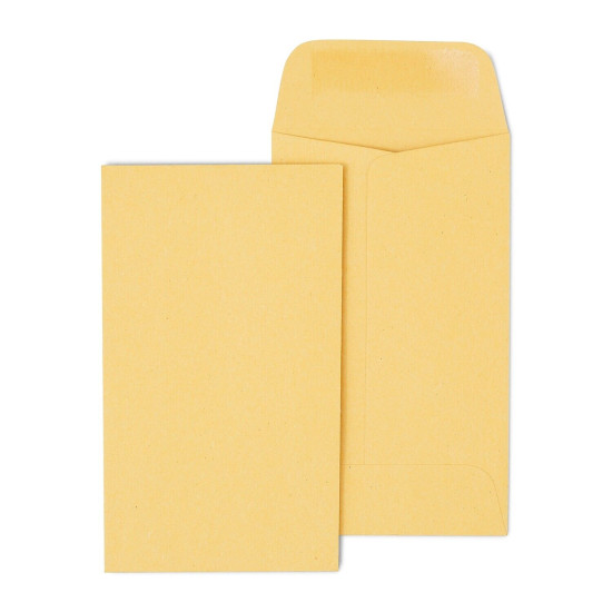 tions Gummed Currency Envelopes 2.5" x 4.25" Brown 500/Box