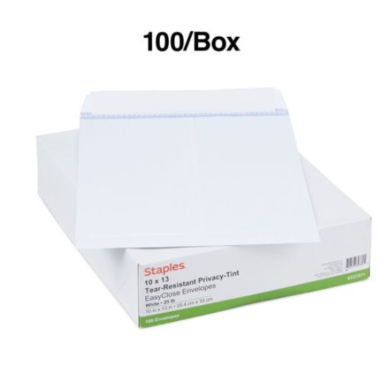 tions Tear-Resistant Catalog Envelopes 10" x 13" White (21571)