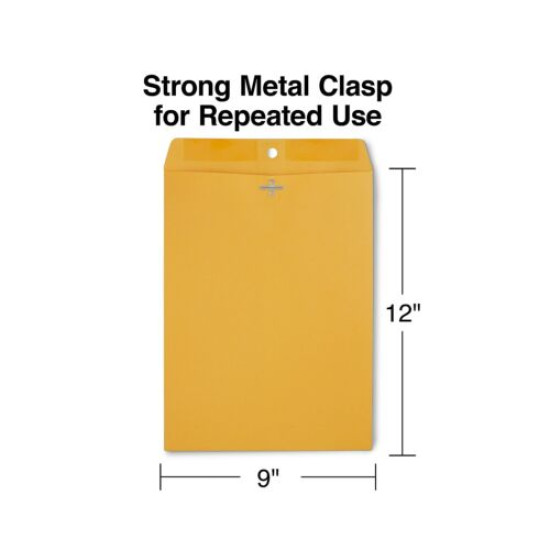 tions Brown Kraft Clasp Envelopes 9" x 12" 250/Box 487493