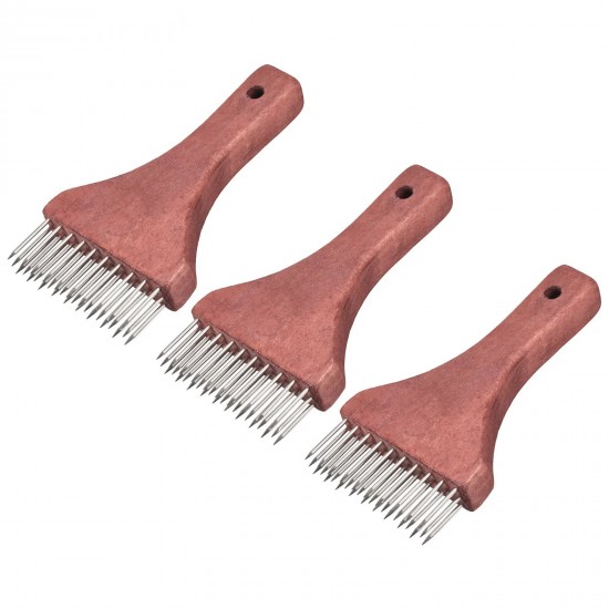 Stainless Steel Meat Tenderizer Needle Nails Kitchen Tools, Red 3 Pack